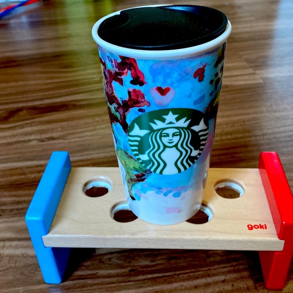 2015 Starbucks Shelby Kregel Water Color World Map Ceramic Coffee/Tea Tumbler - Picture 1 of 11